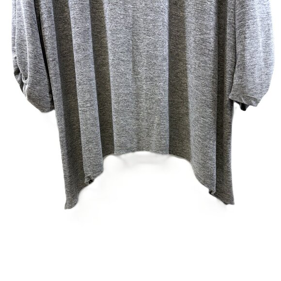 Fortune + Ivy Gray Keyhole Tunic Top, Long Sleeve, Plus Size XXL - Picture 3 of 8